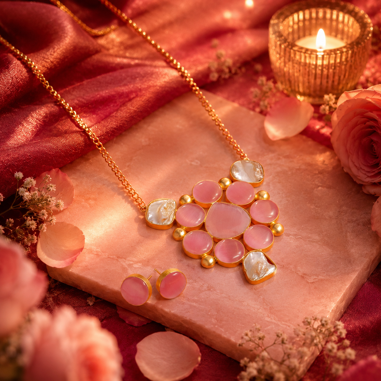 Blush Petalia Pendant Set