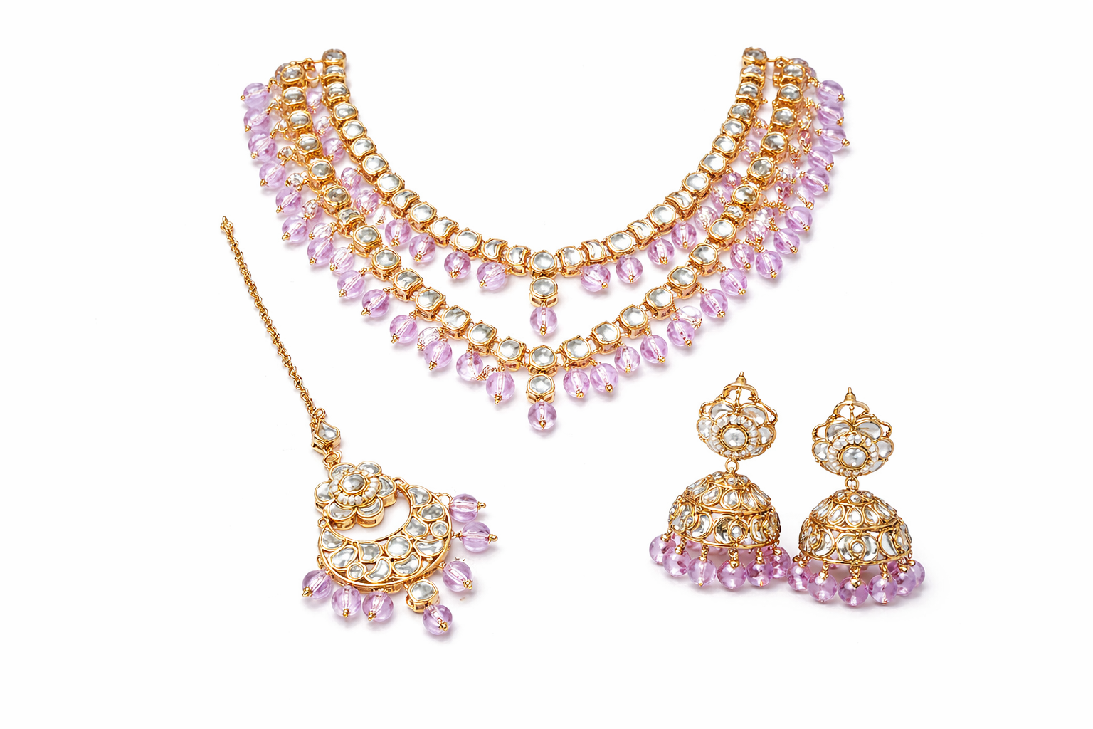 Amethyst Noor Kundan Maang Tikka