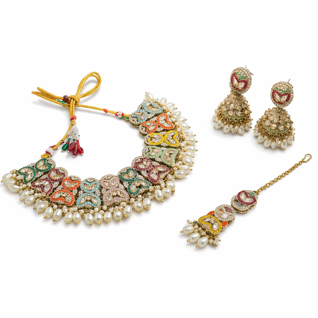 Multicolor Kundan Pendant Necklace