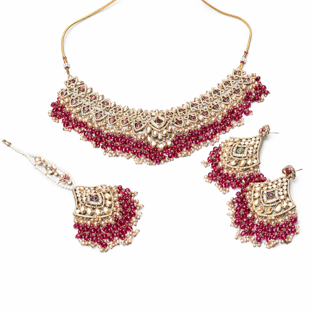 Gulbahar Ruby Polki Festive Set