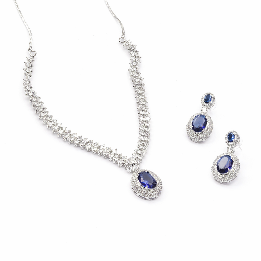 Celestia Blue Crystal Necklace Set