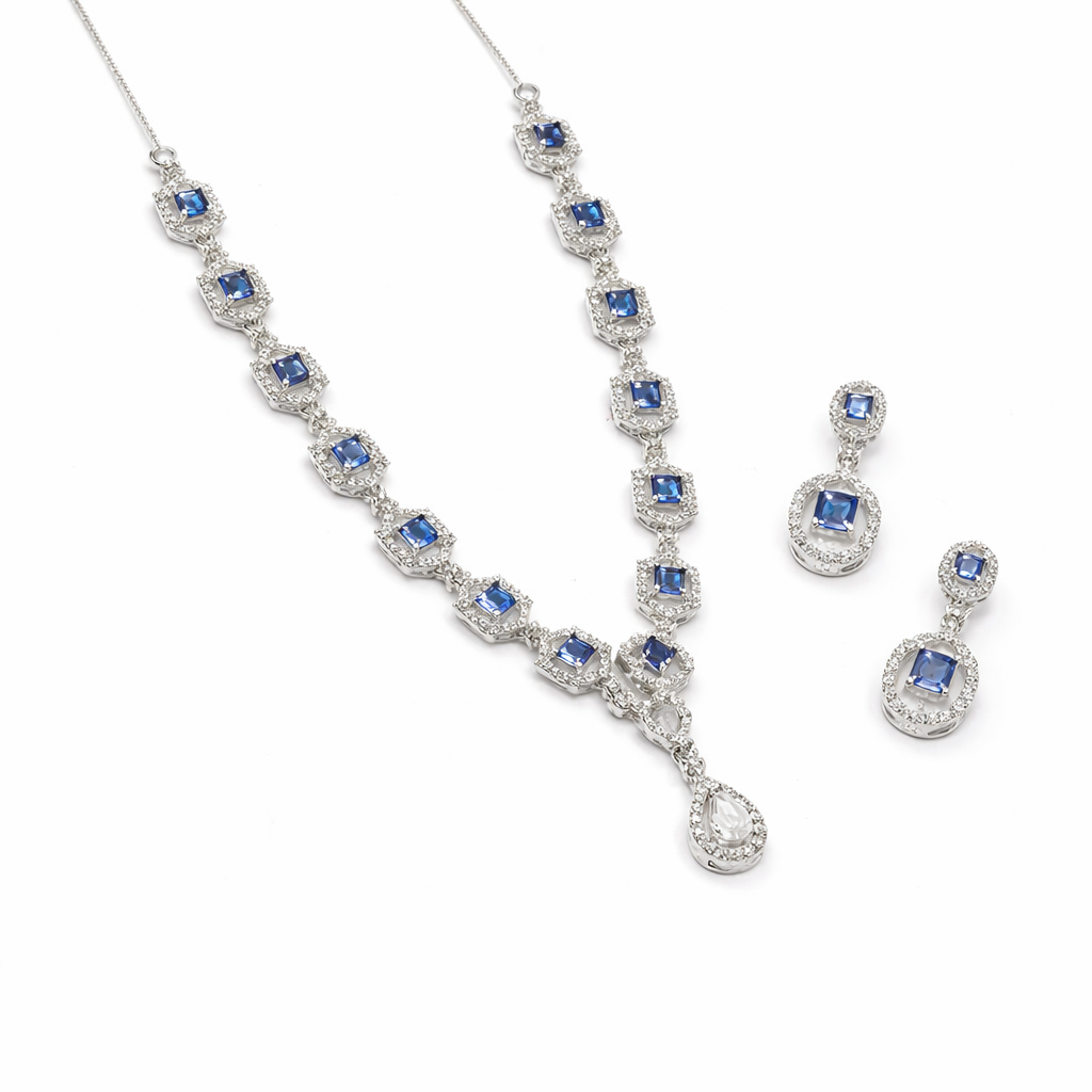 Aurelia Sapphire Crystal Necklace Set