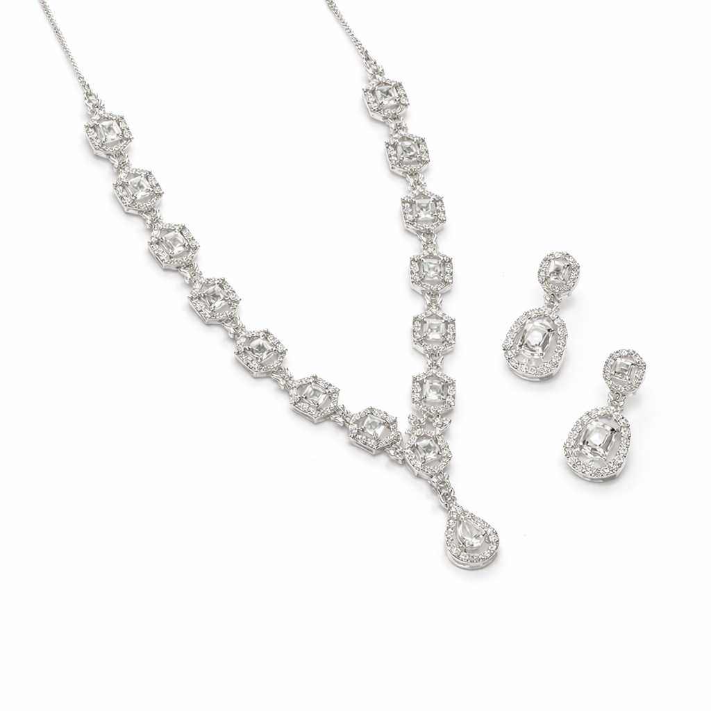 Starlume Crystal Cascade Necklace Set