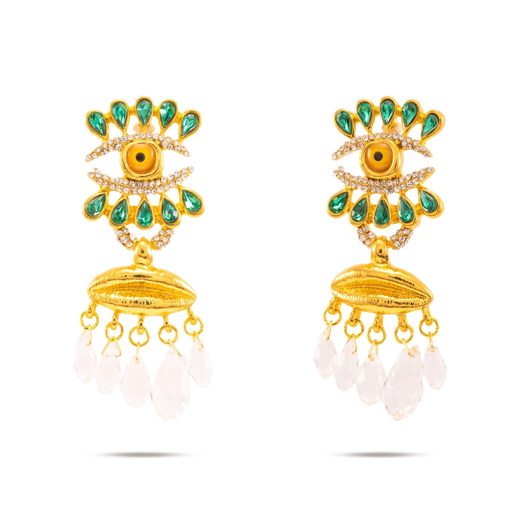 Crystal Evil Eye Danglers