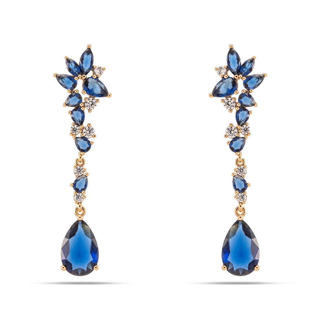 Midnight Sapphire Crystal Drop Earrings