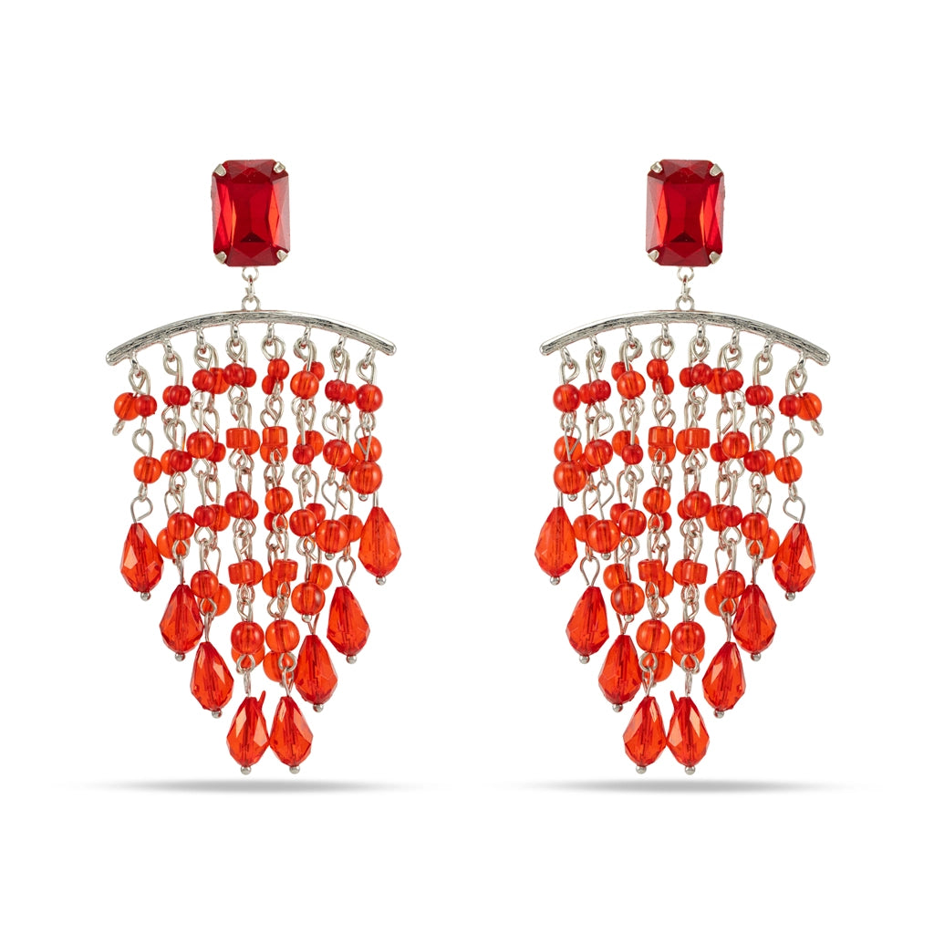 Rang-e-Noor Scarlet Cascade Danglers