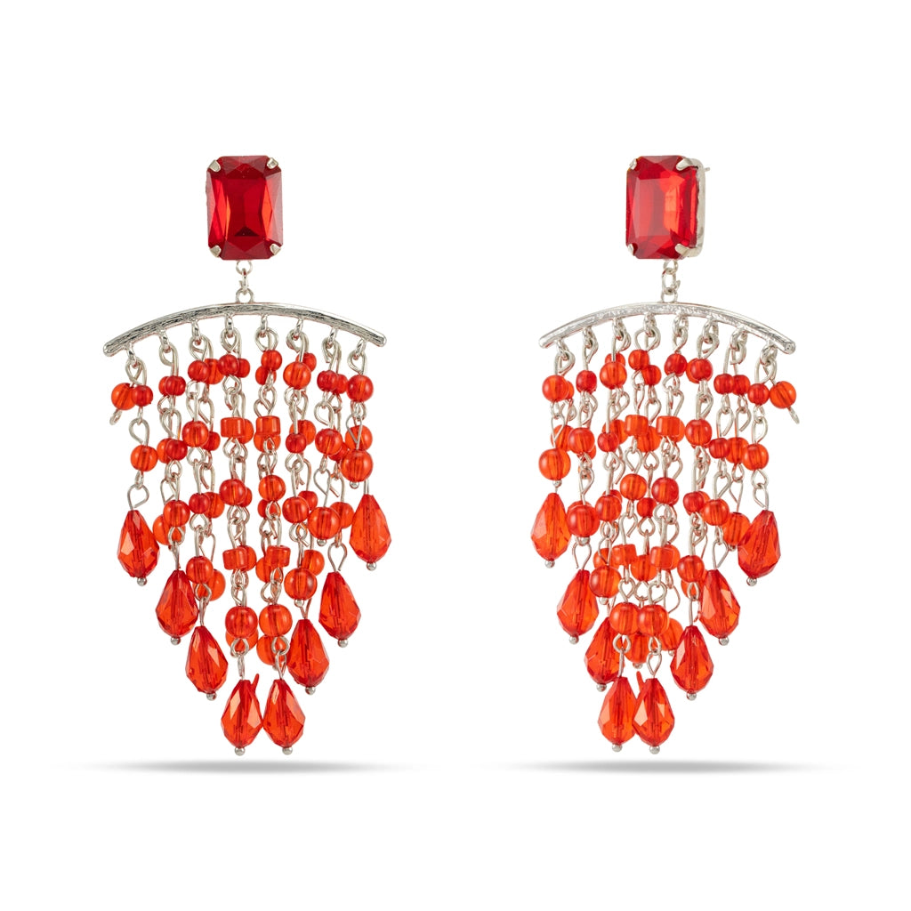 Rang-e-Noor Scarlet Cascade Danglers