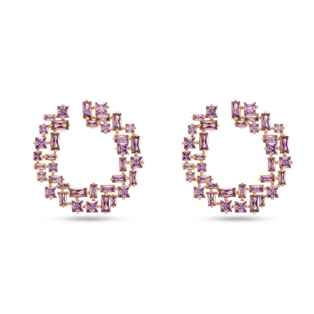 Lavender Luxe Crystal Hoops
