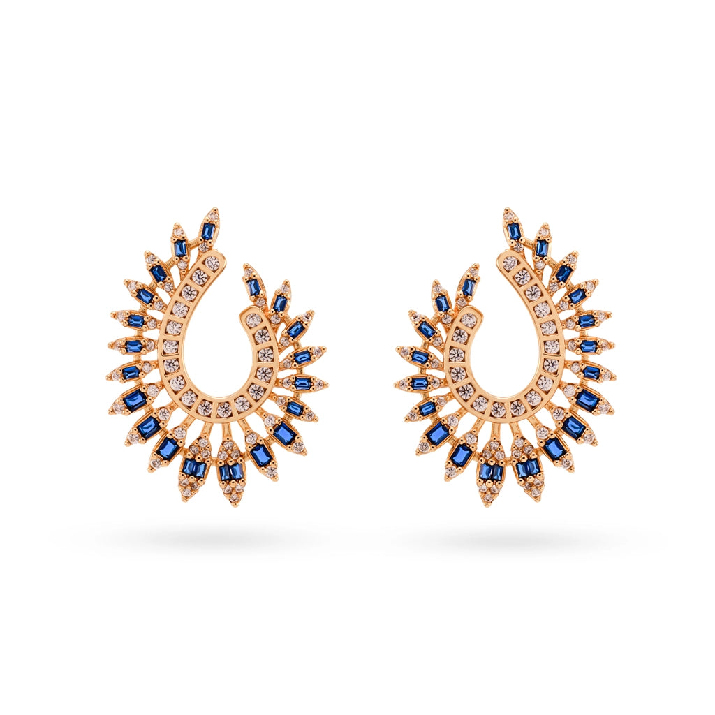 Celeste Sapphire Halo Hoops
