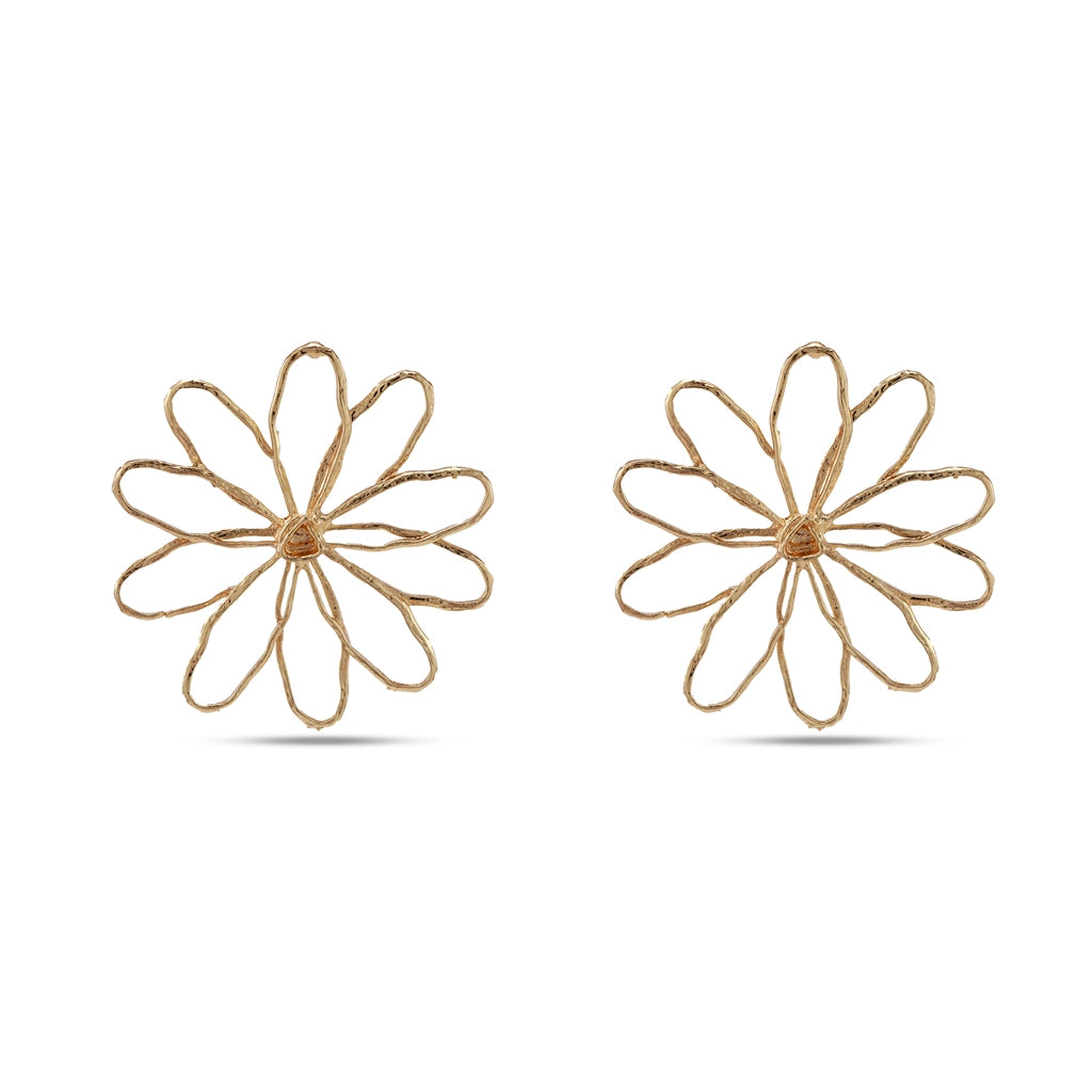 Golden Bloom Sculpted Studs