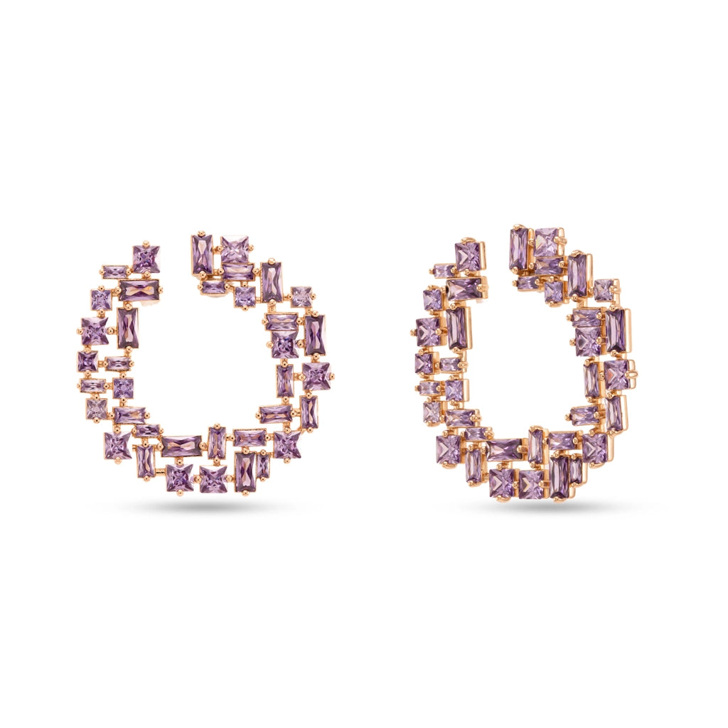 Lavender Luxe Crystal Hoops