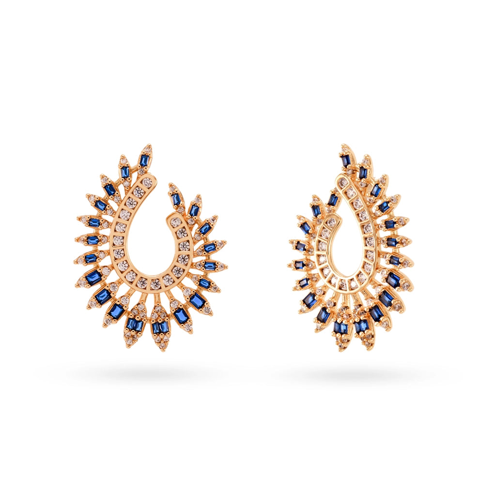 Celeste Sapphire Halo Hoops