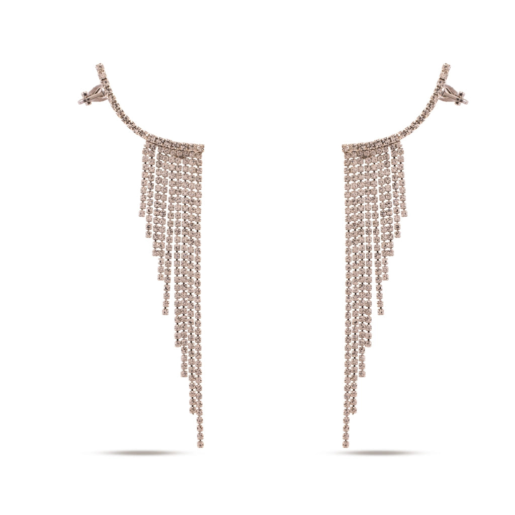 Aurelia Glow Gold Cascade Earrings Silver