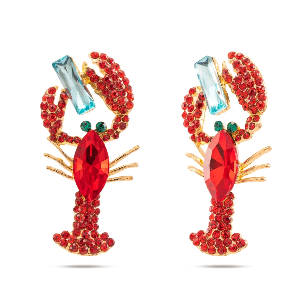 Scarlet Lobster Statement Earrings