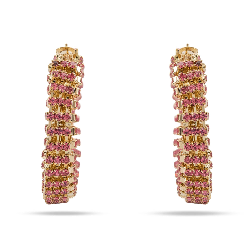 Aurora Glow Crystal Earrings Pink