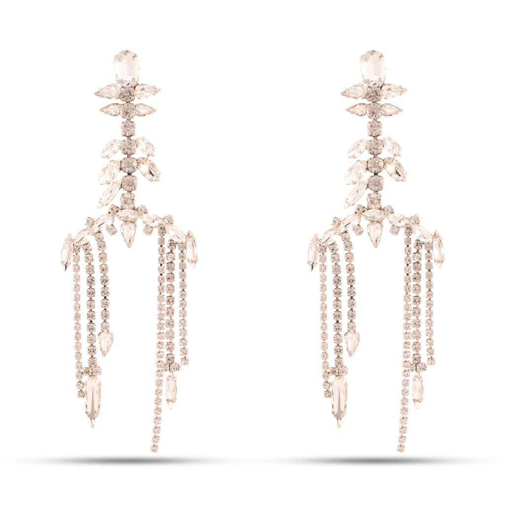 Crystal Cascade Statement Fringe Earrings