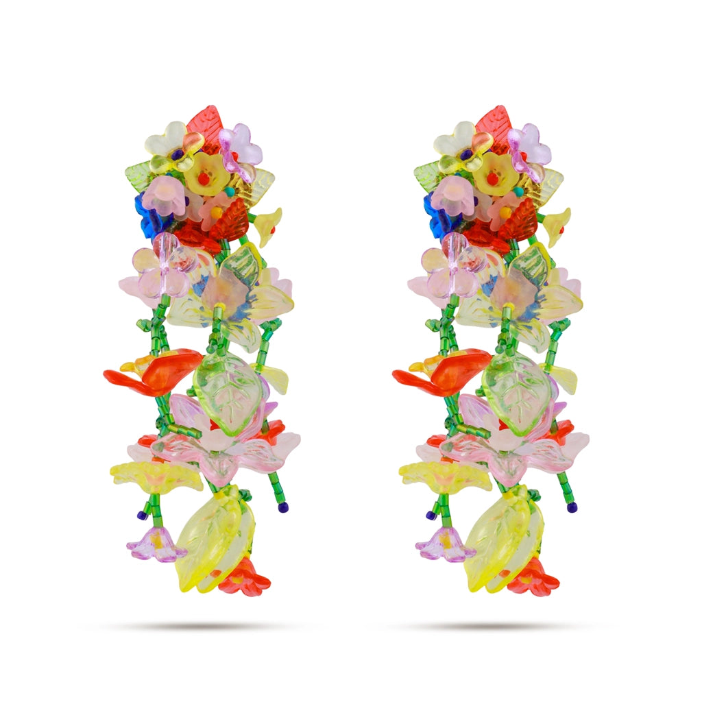 Bloom Fiesta Crystal Floral Danglers
