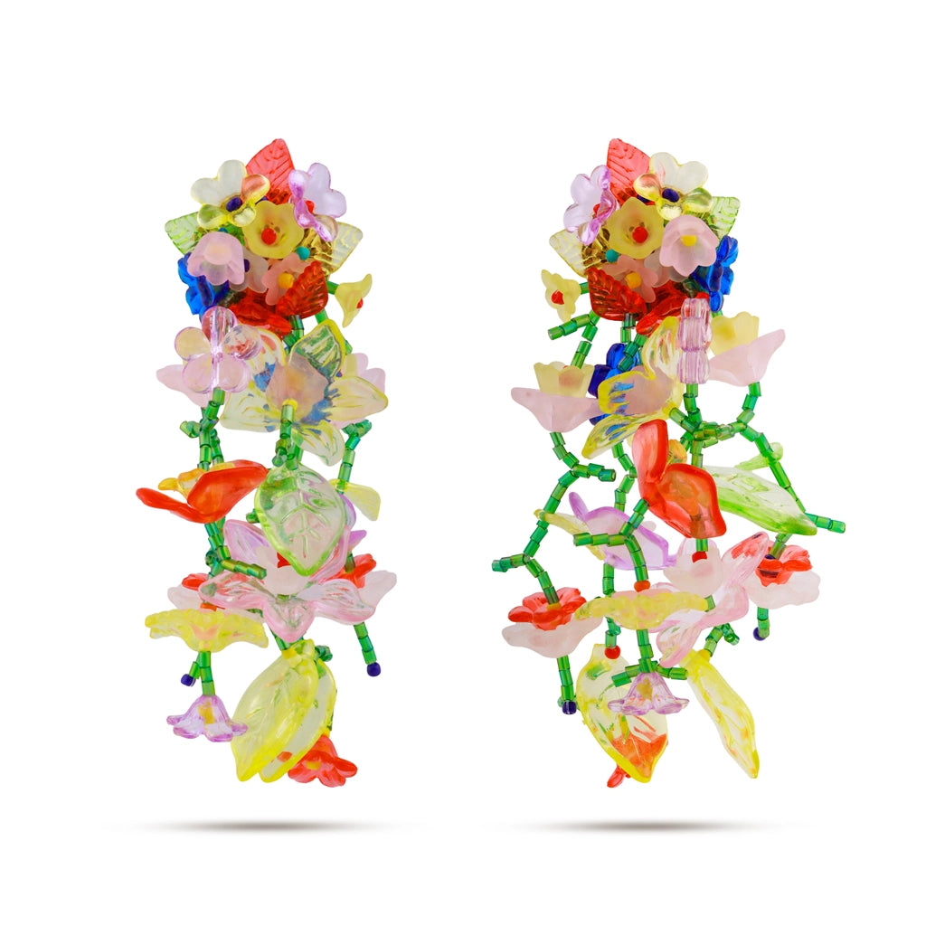 Bloom Fiesta Crystal Floral Danglers