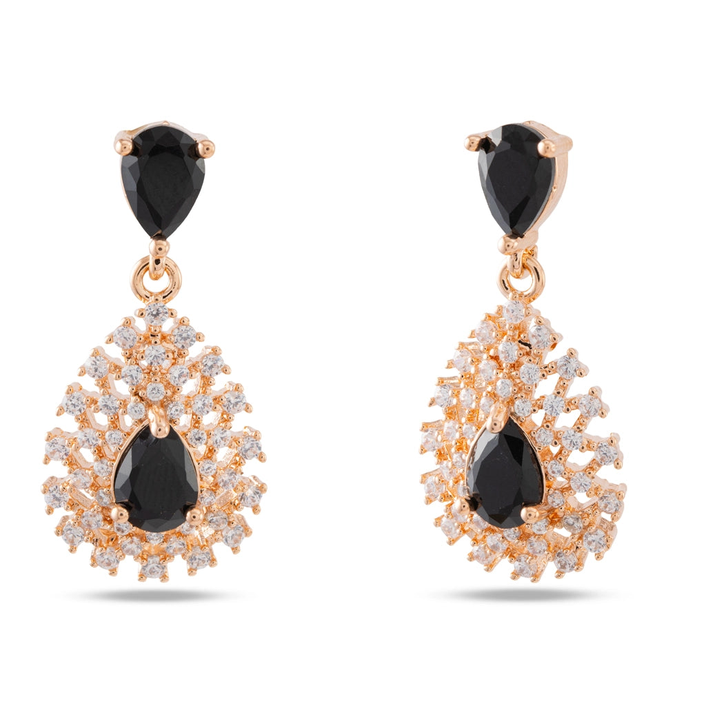 Noir Teardrop Diamond Danglers