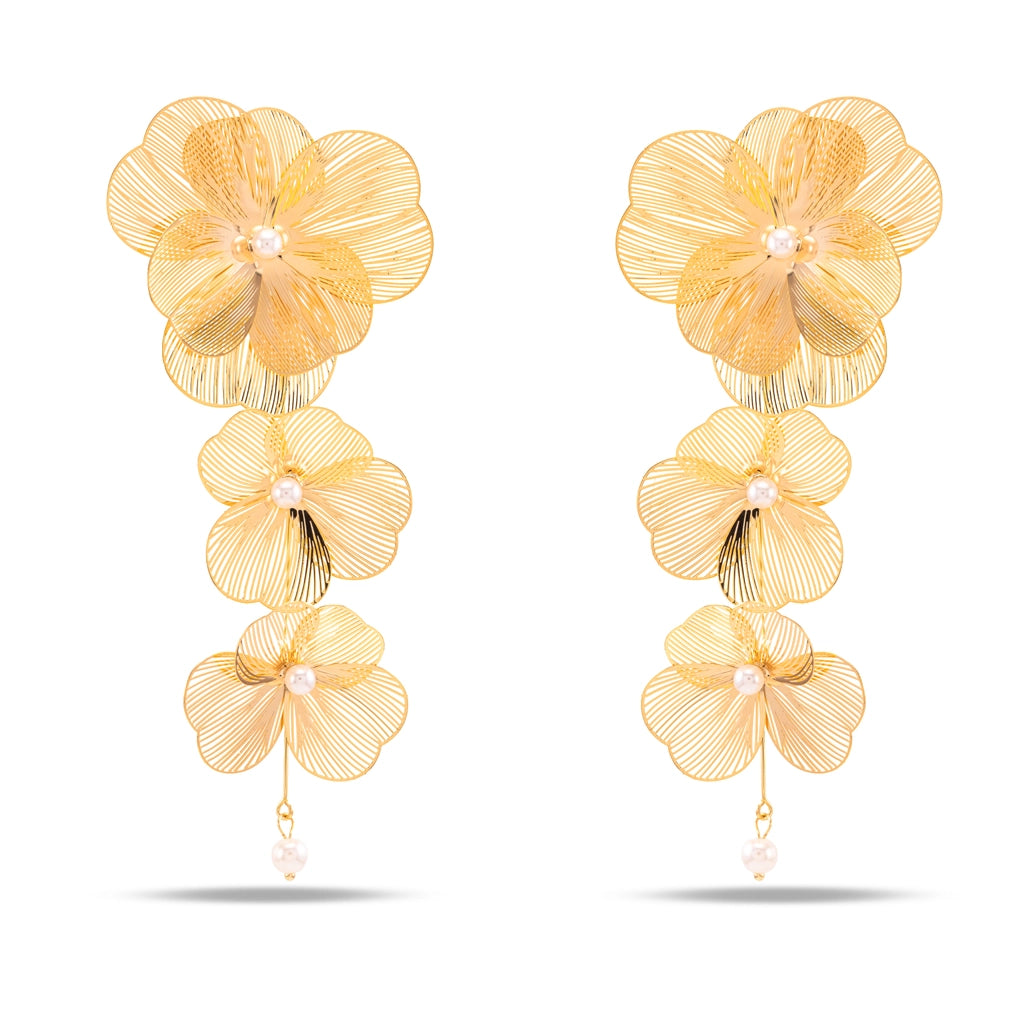 Elysian Bloom Pearl Danglers