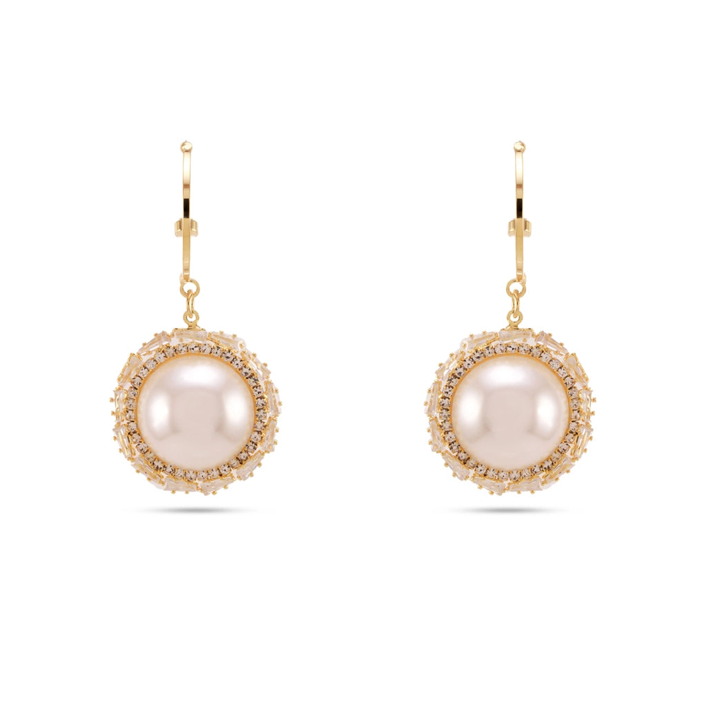 Opulent Pearl Halo Earrings