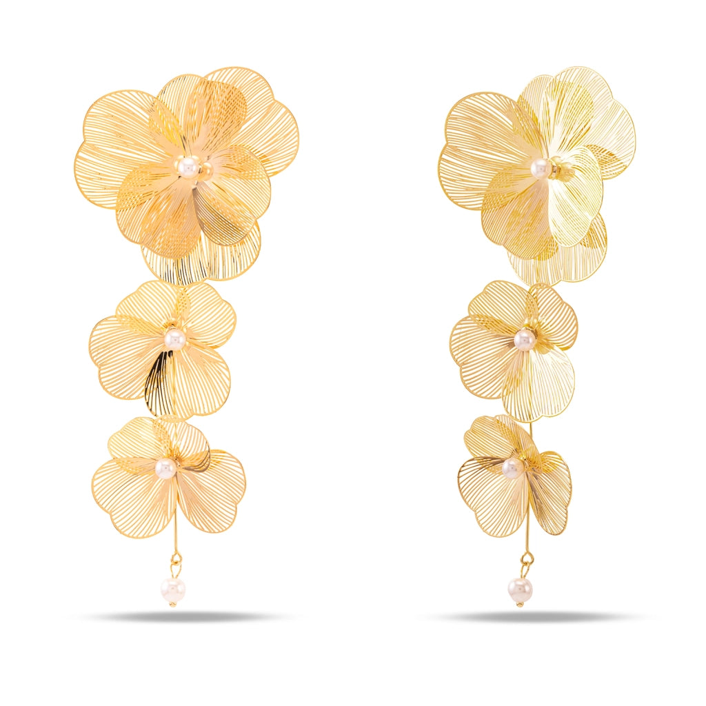 Elysian Bloom Pearl Danglers