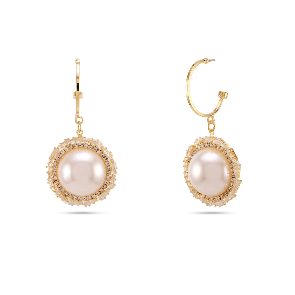 Opulent Pearl Halo Earrings