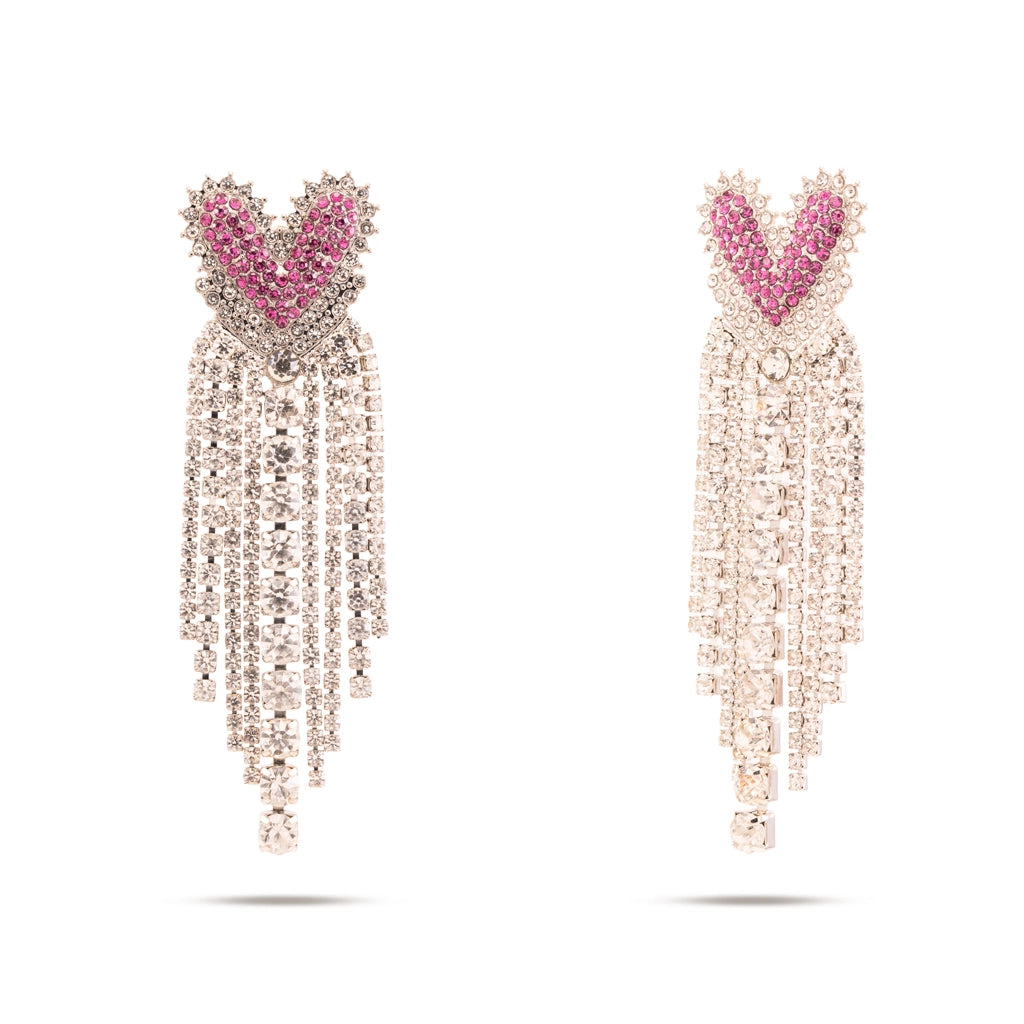 Rose Heartfall Crystal Danglers
