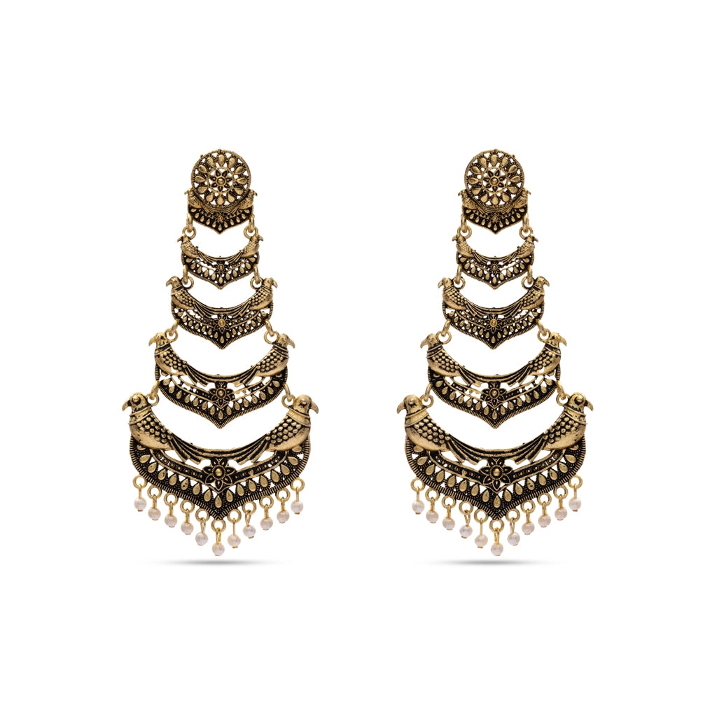 Royal Vermilion Cascade Earrings