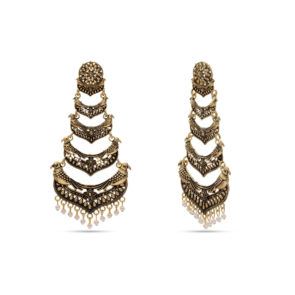 Royal Vermilion Cascade Earrings
