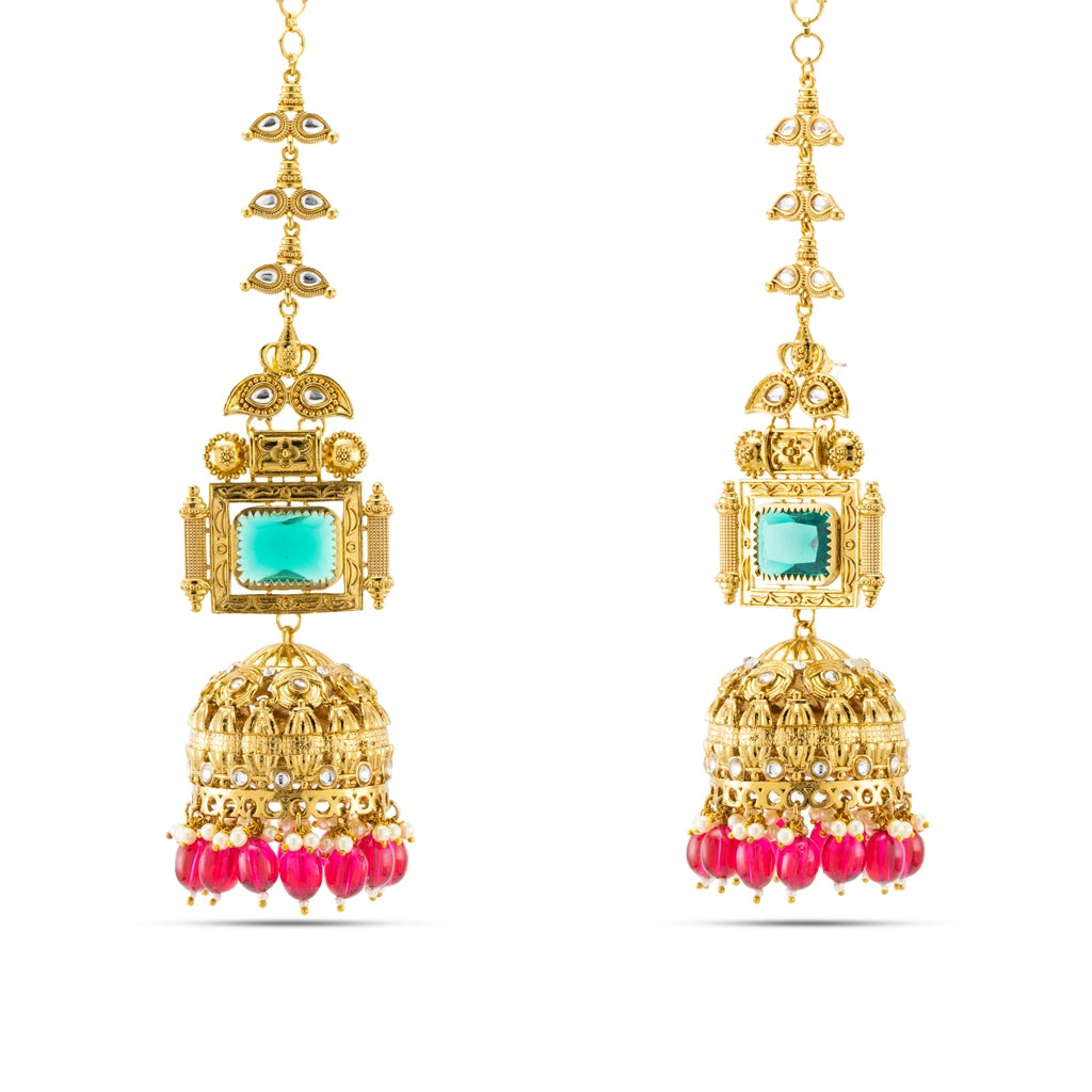 Ruby Temple Jhumkas