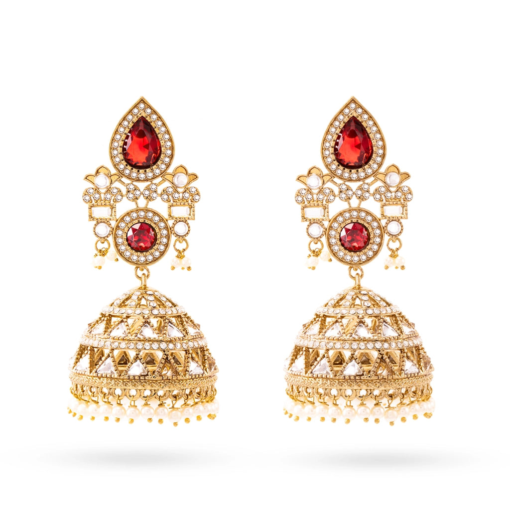 Ruby Tara Royal Jhumka Earrings
