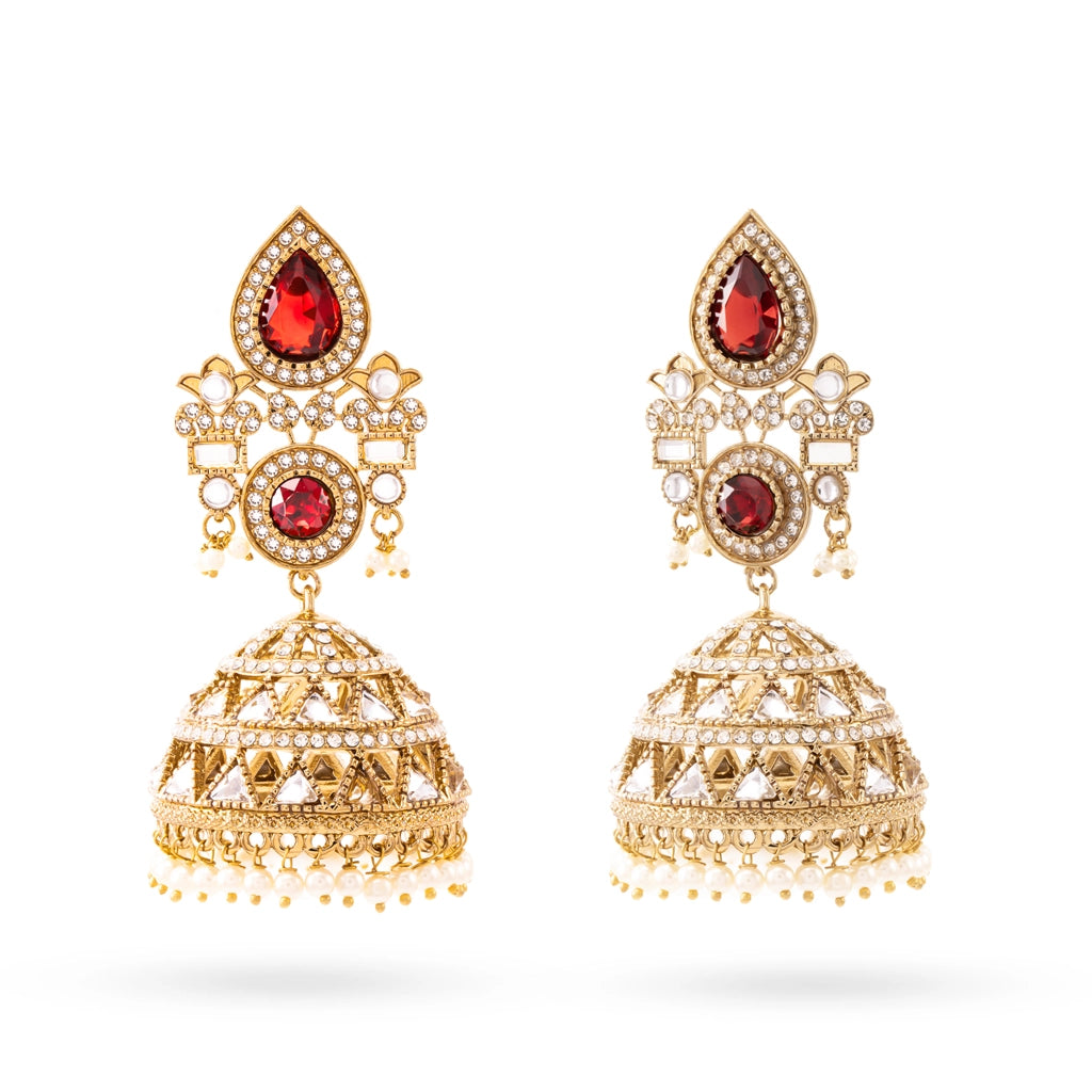 Ruby Tara Royal Jhumka Earrings