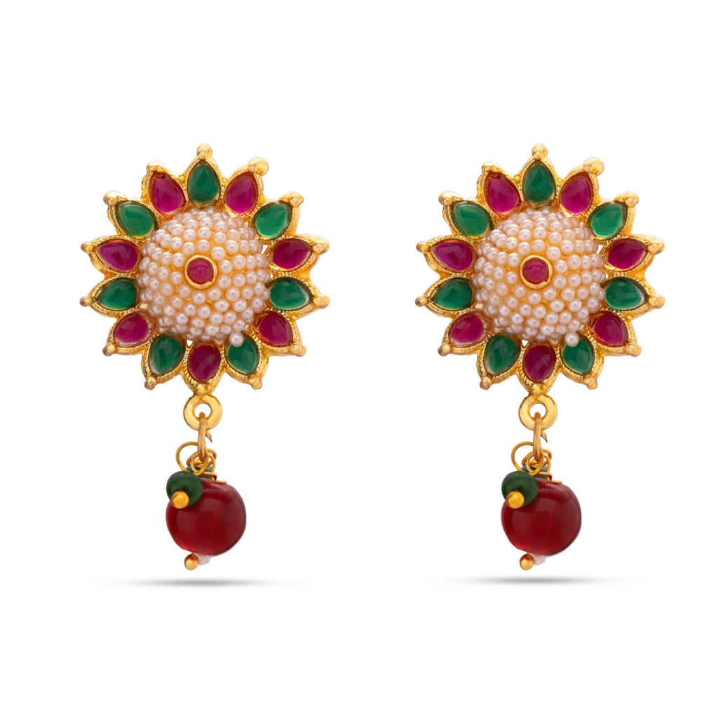 Flower Pearl Bloom Pendant Set