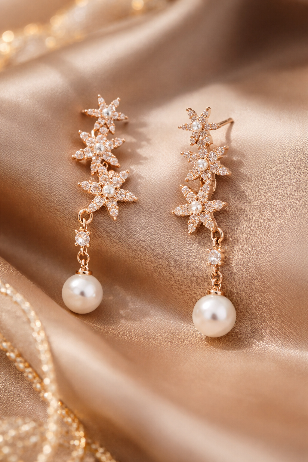 Lumina Bloom Pearl Drop Earrings