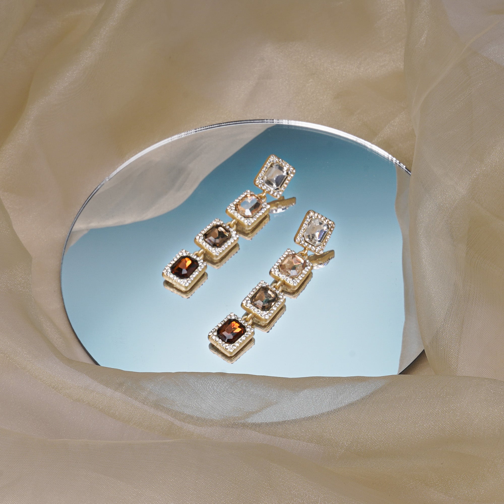 Radiant Prism Square Drop Earrings