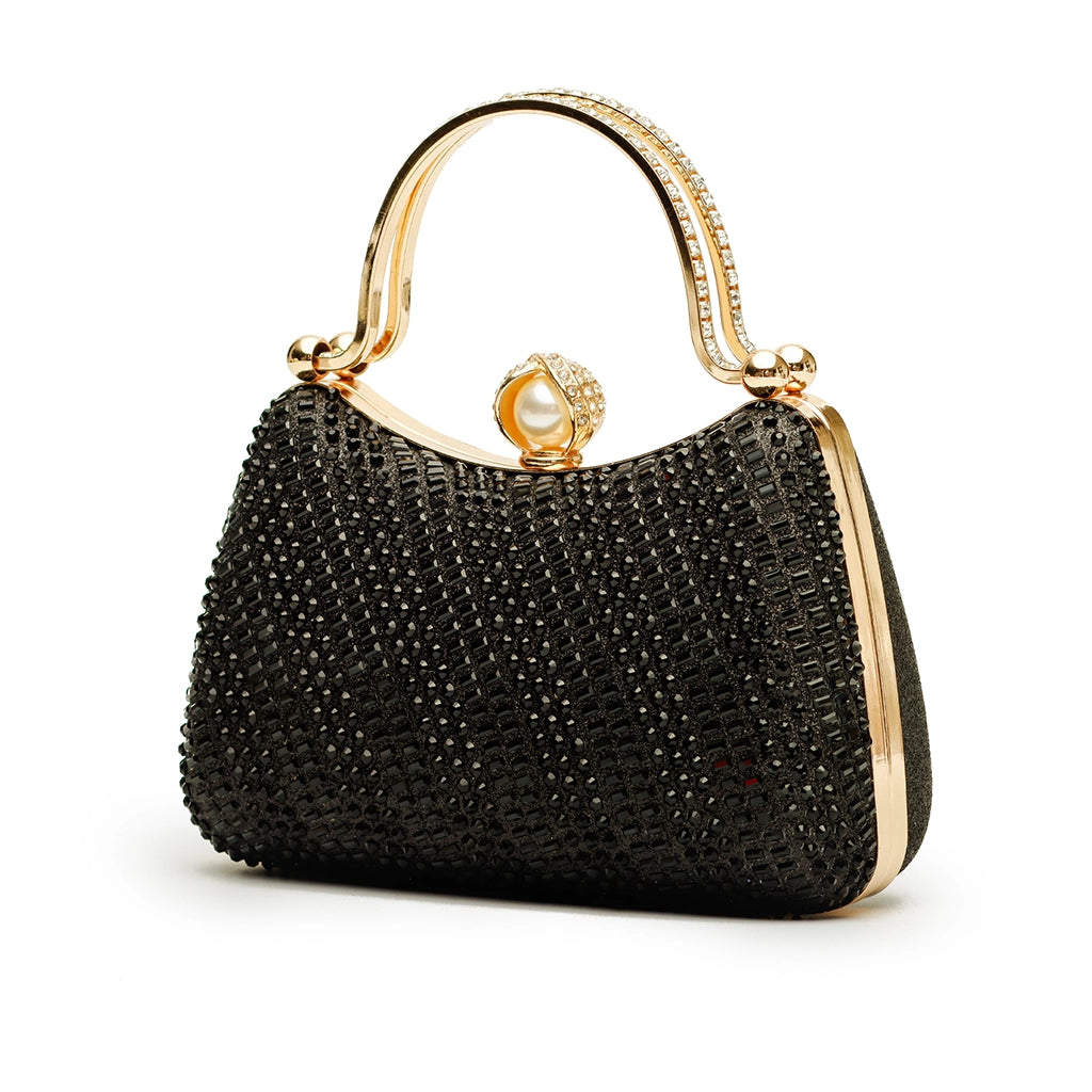 Noir Pearl Halo Clutch