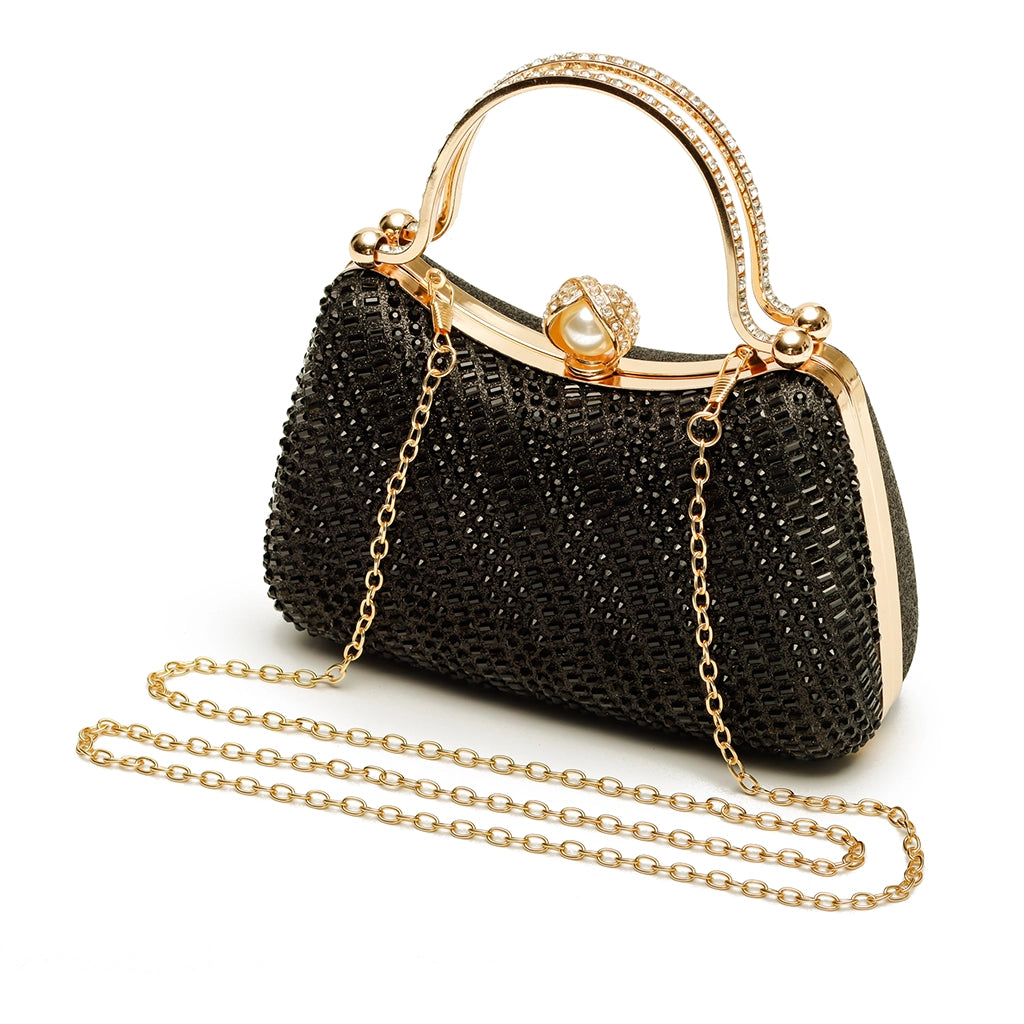 Noir Pearl Halo Clutch