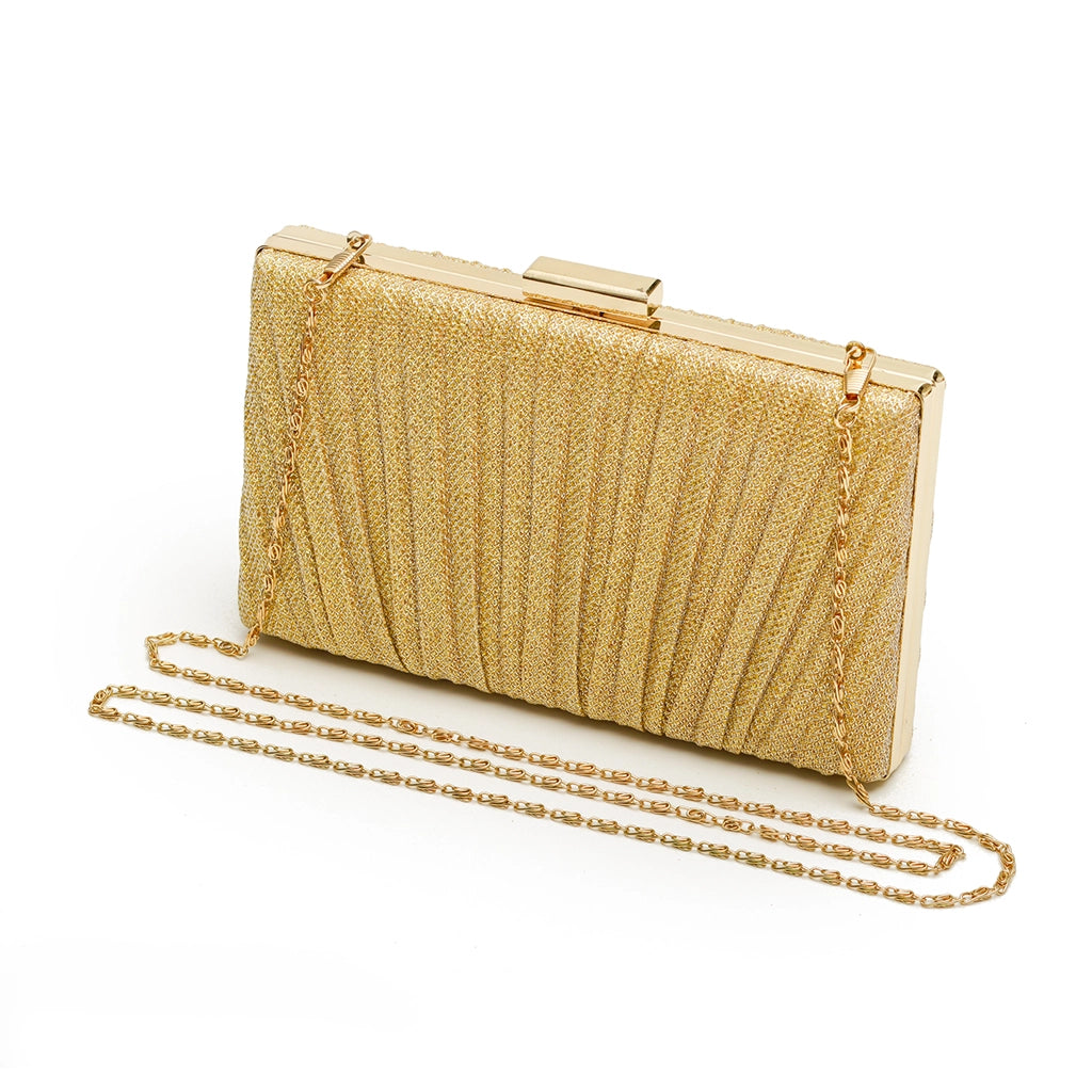 Celestique Gold Draped Clutch