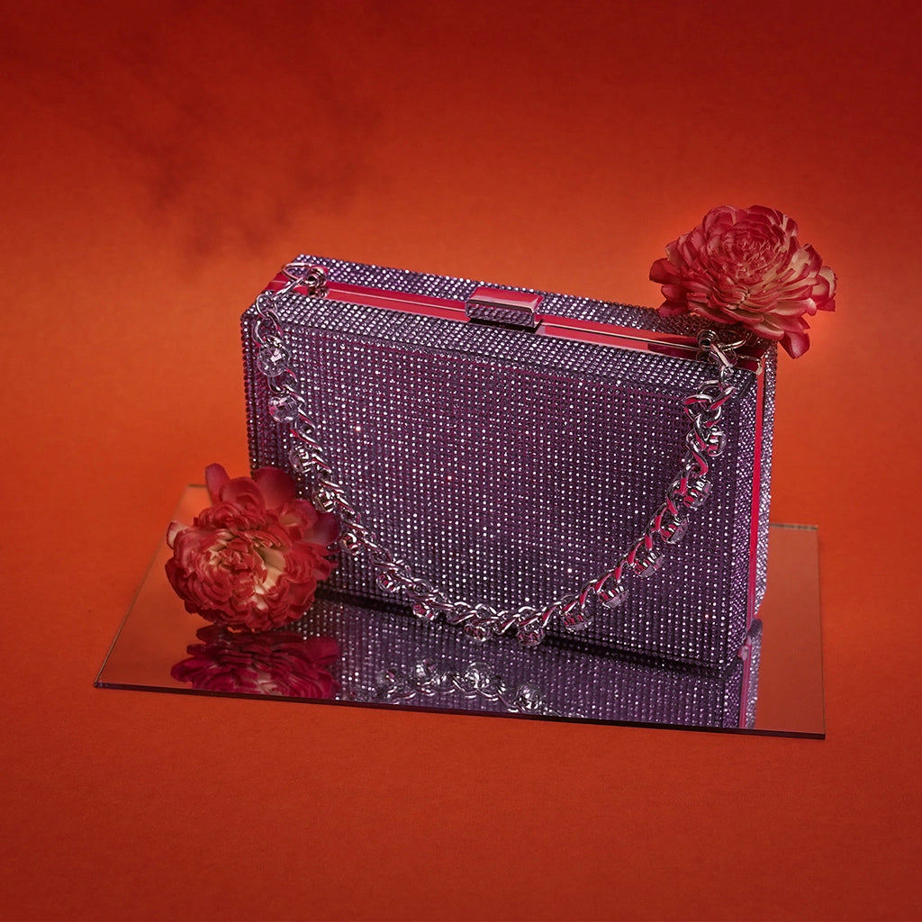 Stardust Crystal Box Clutch