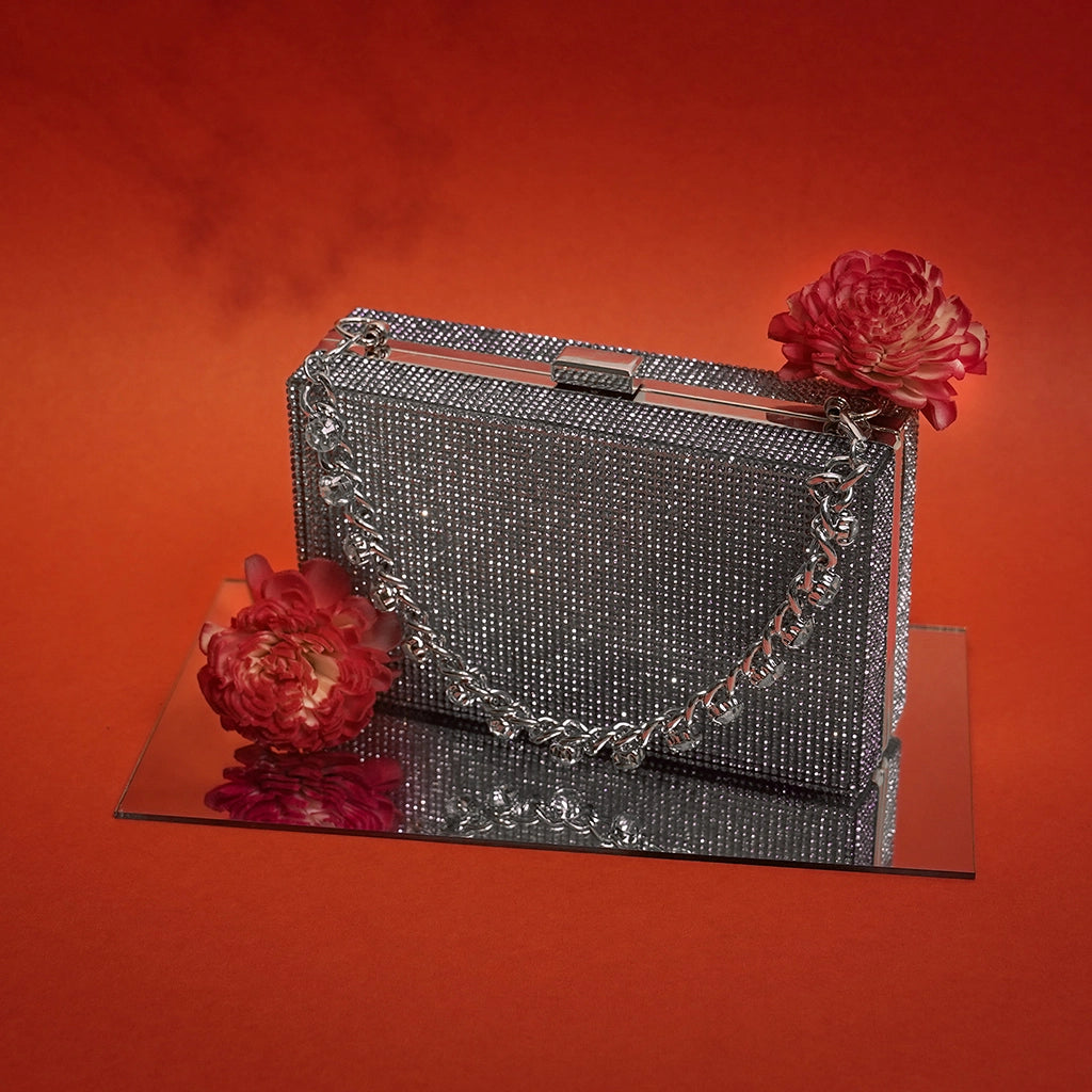 Stardust Crystal Box Clutch