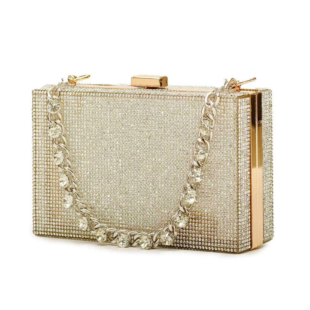 Stardust Crystal Box Clutch