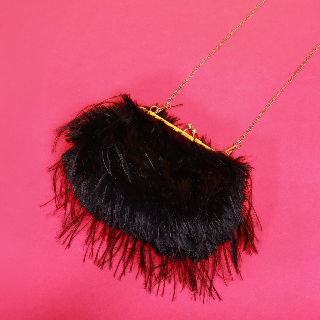 Noir Plume Clutch