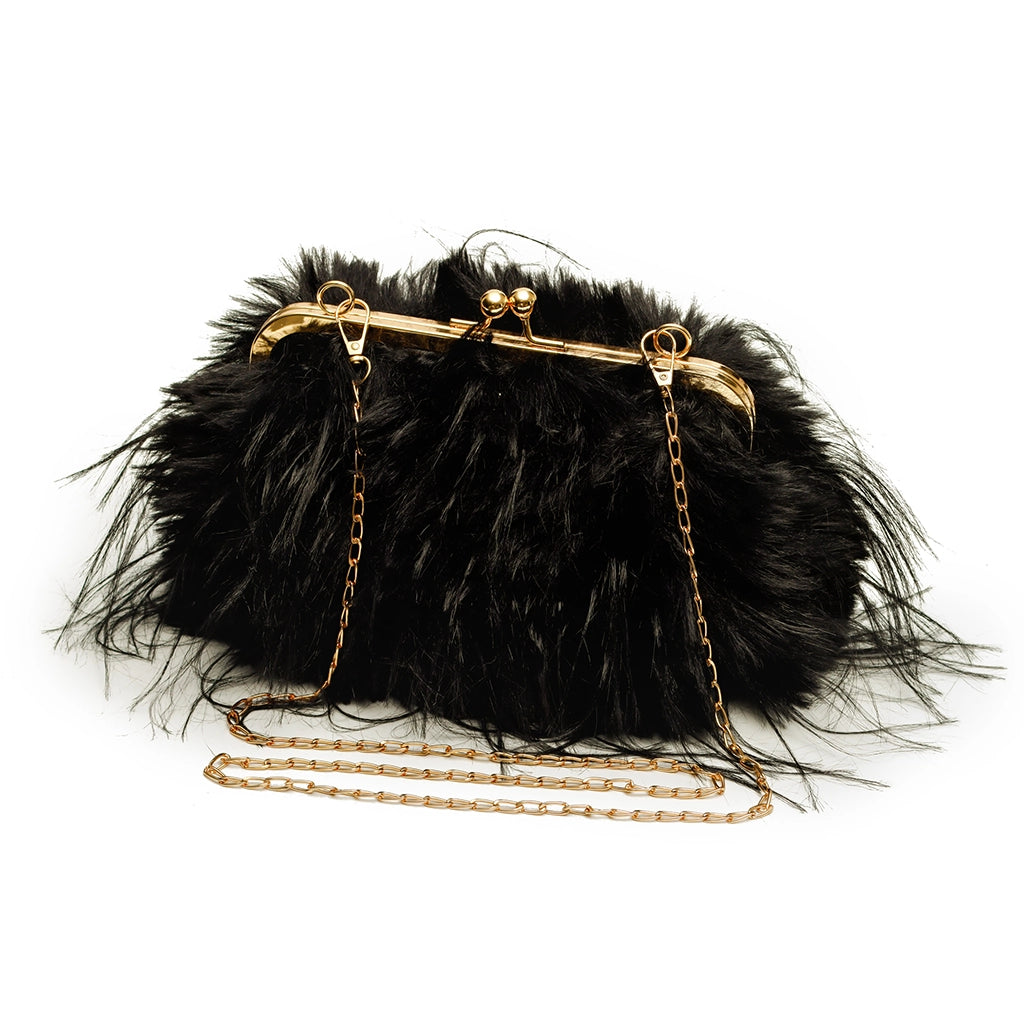 Noir Plume Clutch