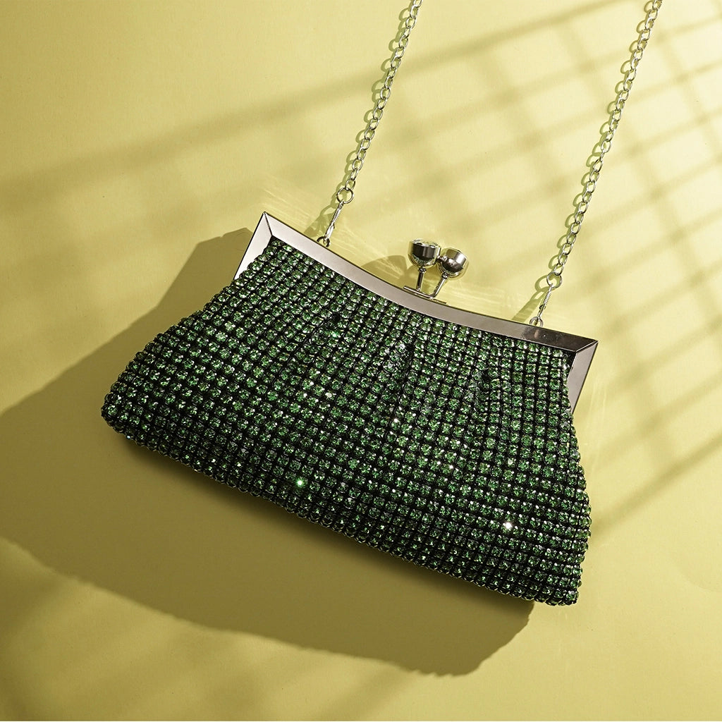Verde Lumiere Crystal Clutch