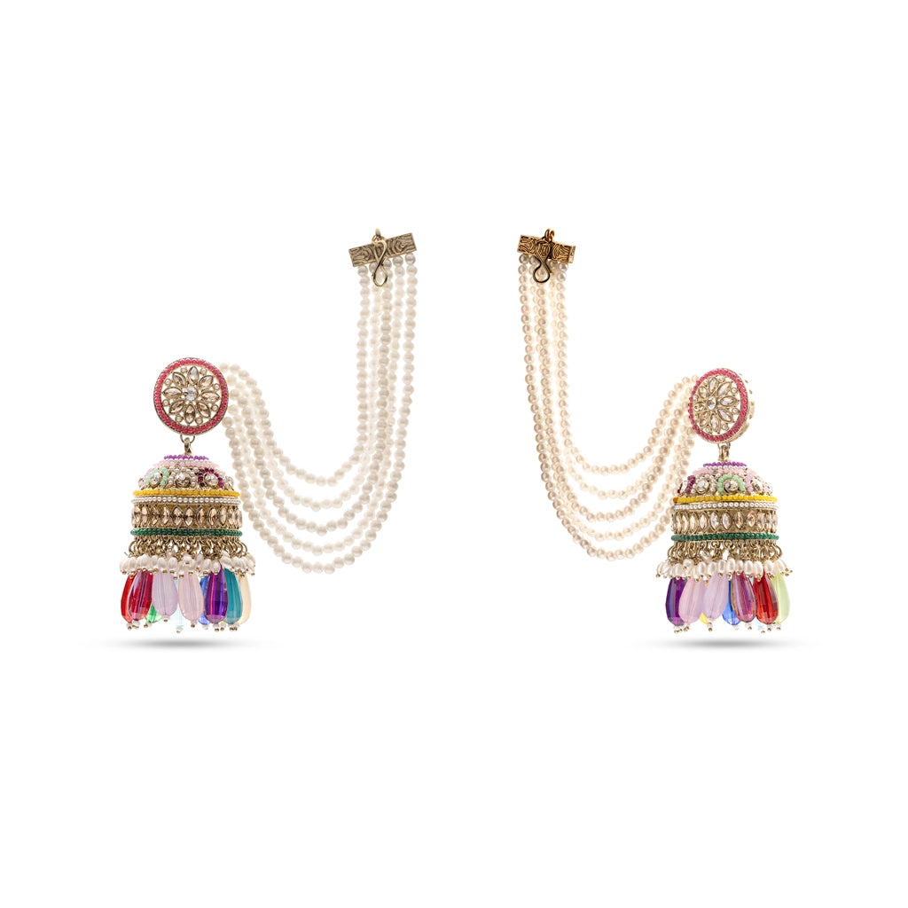 Noor Pearl Sahara Jhumkas