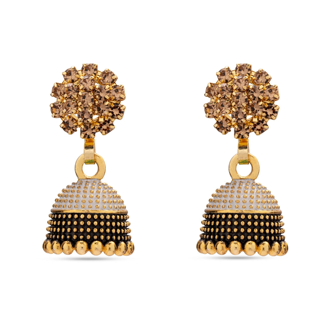 Aaina Aura Noir Pearl Jhumkas