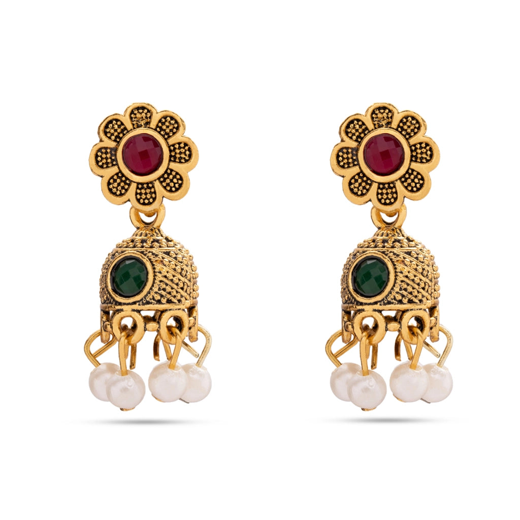 Aaina Aura Heirloom Bloom Jhumkas