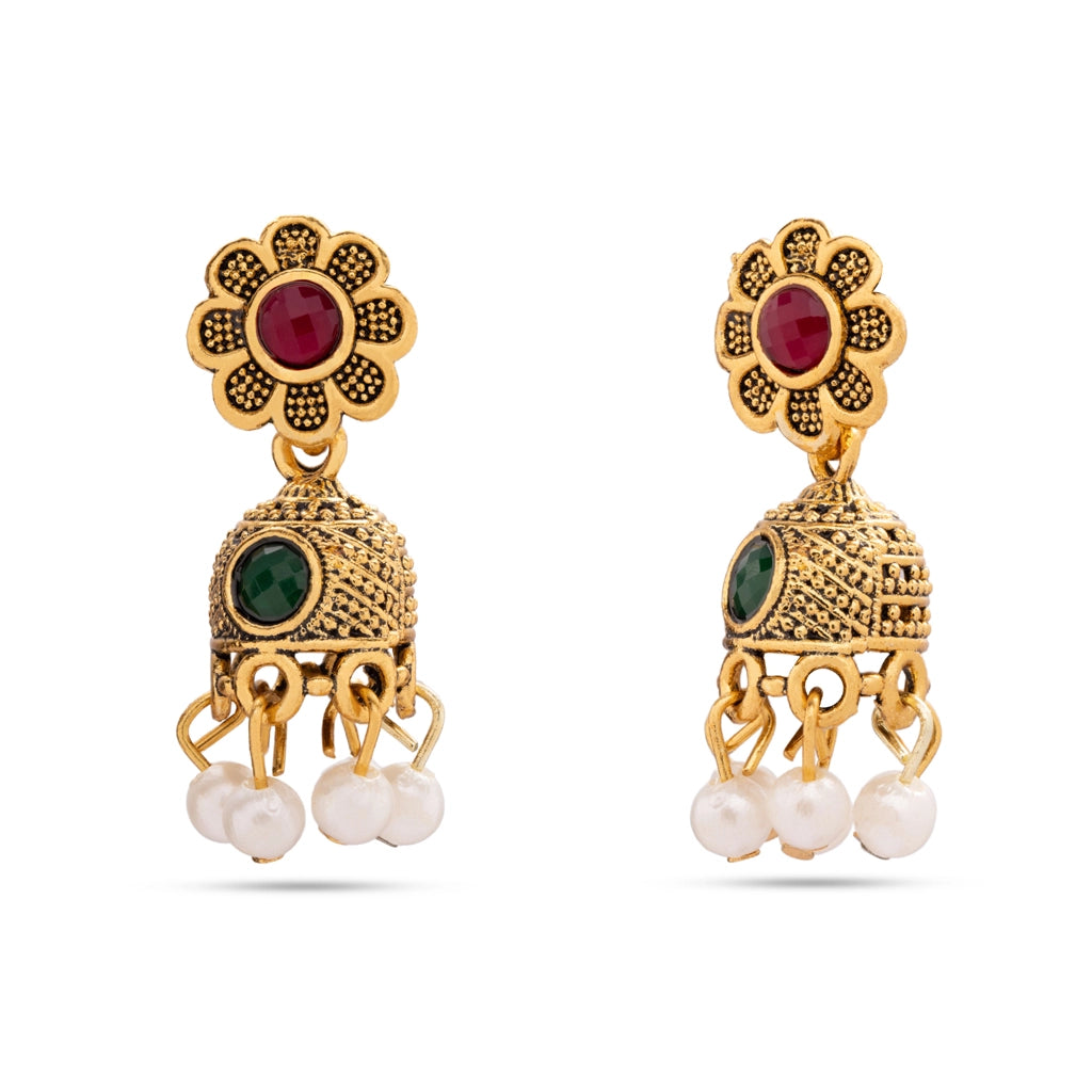 Aaina Aura Heirloom Bloom Jhumkas
