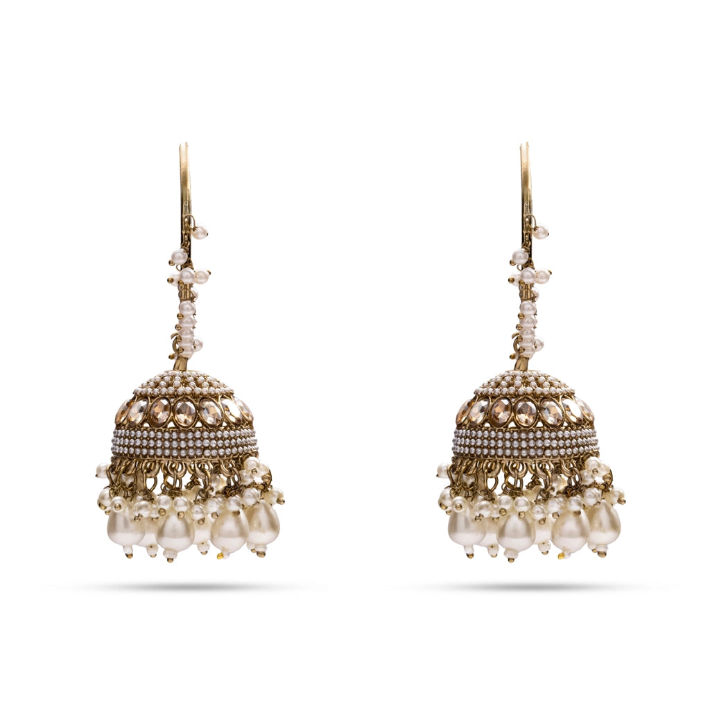 Pearl Royale Jhumka Set